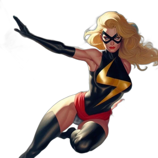 comic book art, concept art, cartoon, fantasy art, golden, blonde-haired, superheroine, yellow transparent PNG cut-out