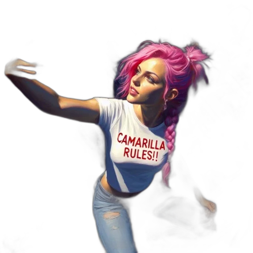 jacket, concept art, fantasy art, photorealistic, 3d render, vibrant-haired, woman, high transparent PNG cut-out
