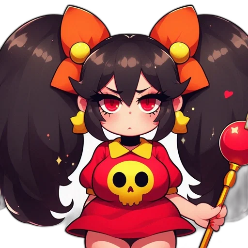 staff, weapon, pixel art, anime, cartoon, concept art, red, dark transparent PNG cut-out