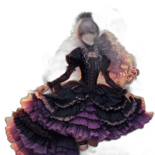 dress, flower, crown, hair, fantasy art, concept art, 3d render, pixel art transparent PNG cut-out