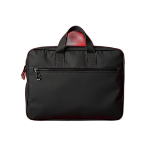 black, laptop, bag, placed, red, surface transparent PNG cut-out