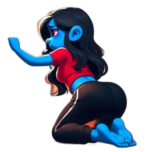 creature, staff, concept art, pixel art, fantasy art, cartoon, blue, animated transparent PNG cut-out