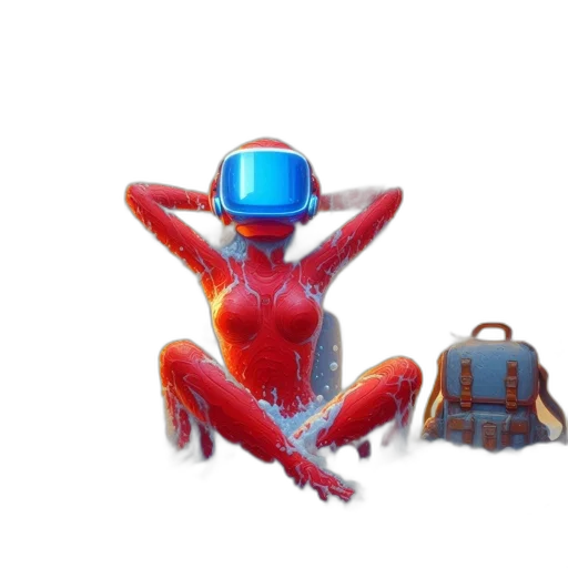 hat, robot, mask, creature, concept art, pixel art, comic book art, 3d render transparent PNG cut-out