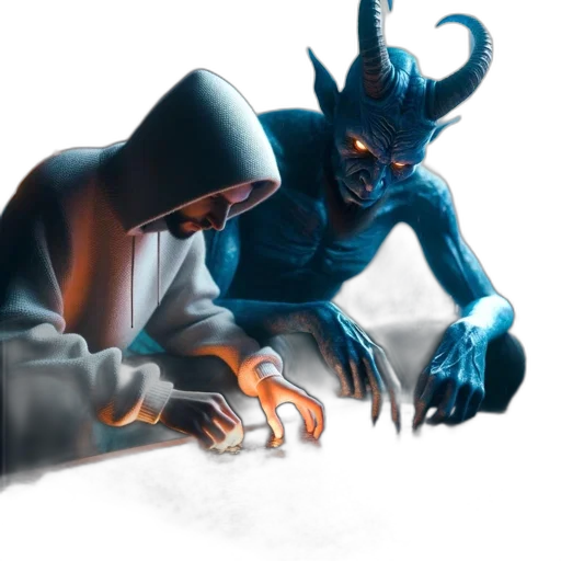 creature, concept art, fantasy art, comic book art, 3d render, fire, night, individual transparent PNG cut-out