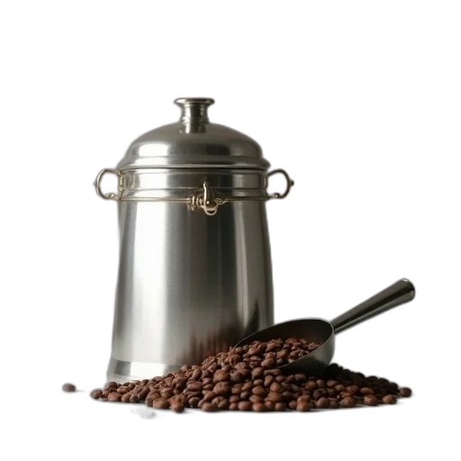 food, staff, weapon, 3d render, photorealistic, stainless, steel, coffee transparent PNG cut-out