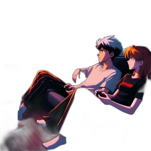 anime, concept art, 3d render, pixel art, outer space, underwater, fire, neon lights transparent PNG cut-out
