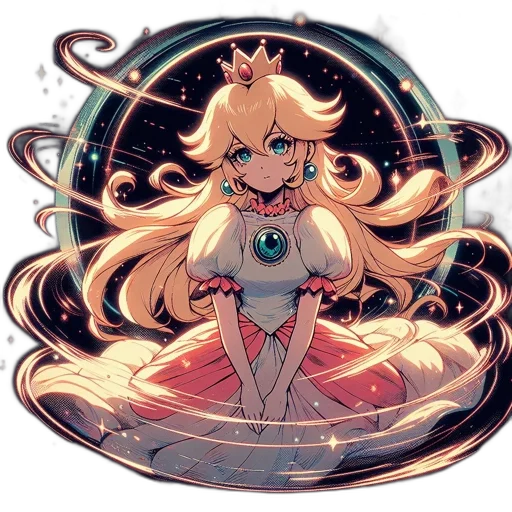 crown, dress, jewelry, staff, anime, concept art, pixel art, fantasy art transparent PNG cut-out