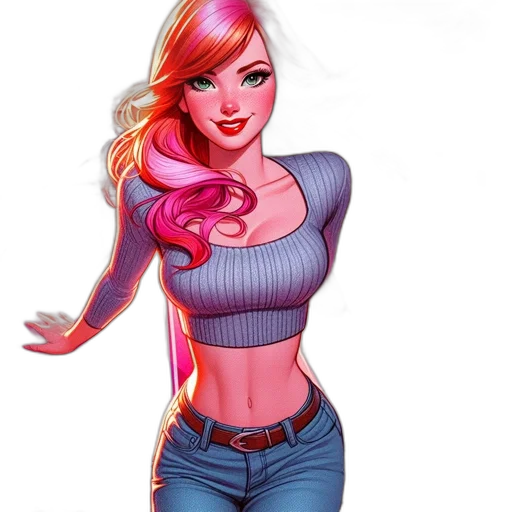 dress, comic book art, concept art, cartoon, fantasy art, neon lights, neon, colorful transparent PNG cut-out