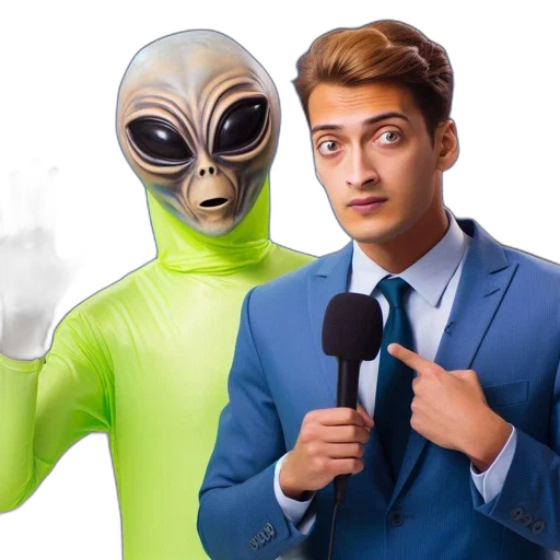 creature, mask, concept art, outer space, man, blue, suit, holds transparent PNG cut-out