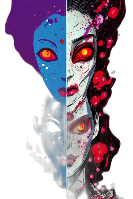 mask, concept art, comic book art, pixel art transparent PNG cut-out