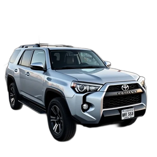 car, photorealistic, silver, suv, parked, parking, lot, clear transparent PNG cut-out