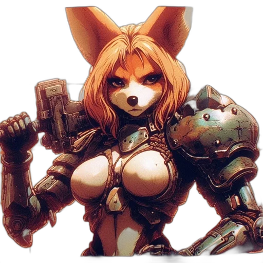 robot, weapon, animal, concept art, fantasy art, cyberpunk, comic book art, anthropomorphic transparent PNG cut-out