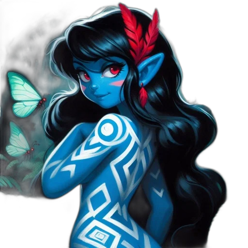 mask, fantasy art, concept art, comic book art, pixel art, blue, dark, mystical transparent PNG cut-out