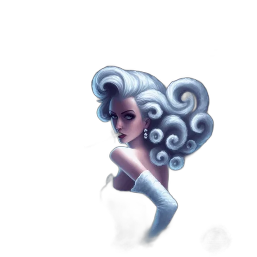 hair, creature, robot, concept art, fantasy art, pixel art, comic book art, blue transparent PNG cut-out