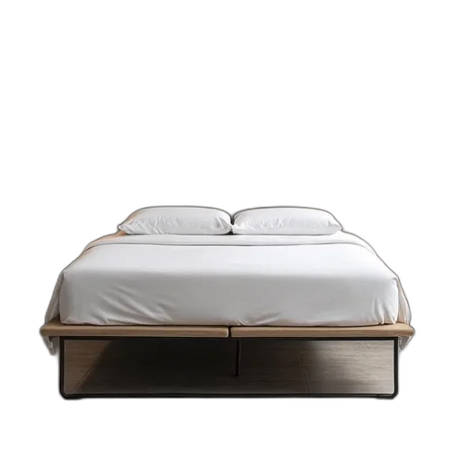 furniture, crown, 3d render, earth tones, king, size, folding, bed transparent PNG cut-out