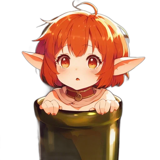 crown, bottle, creature, staff, anime, fantasy art, watercolor, pixel art transparent PNG cut-out
