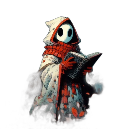 mask, jacket, staff, weapon, concept art, comic book art, fantasy art, pixel art transparent PNG cut-out