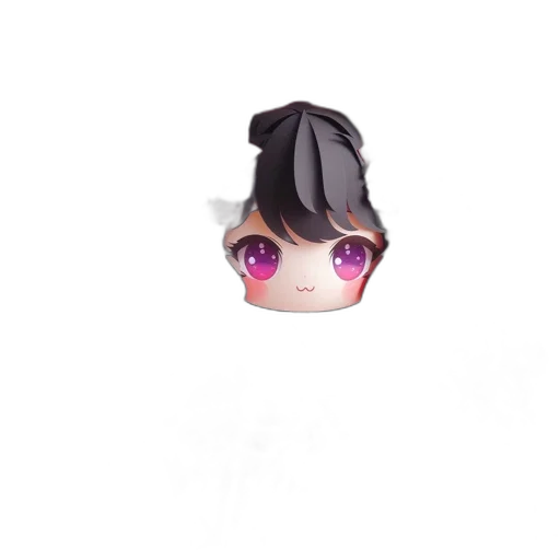 mask, face, creature, hair, 3d render, anime, concept art, vaporwave transparent PNG cut-out