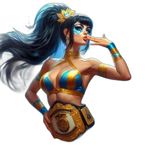 jewelry, fantasy art, concept art, pixel art, comic book art, golden, blue, woman transparent PNG cut-out