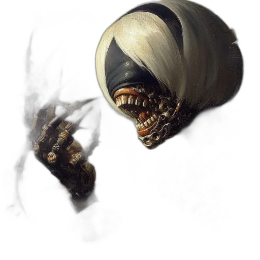 mask, creature, face, hair, concept art, fantasy art, photorealistic, 3d render transparent PNG cut-out