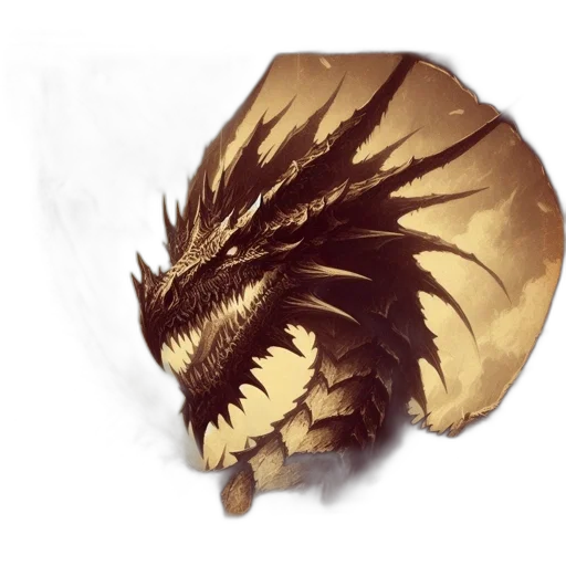 dragon, mask, crown, creature, fantasy art, concept art, pixel art, photorealistic transparent PNG cut-out