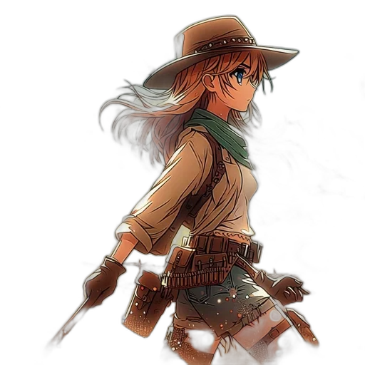 weapon, concept art, fantasy art, comic book art, watercolor, earth tones, female, animated transparent PNG cut-out