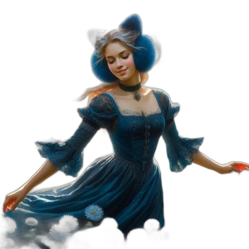 dress, staff, fantasy art, concept art, photorealistic, pixel art, underwater, blue transparent PNG cut-out