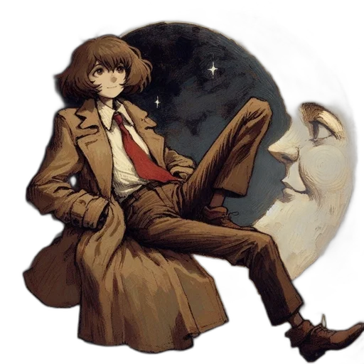 jacket, concept art, comic book art, anime, fantasy art, outer space, earth tones, monochrome transparent PNG cut-out