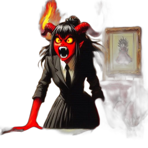 staff, mask, creature, concept art, fantasy art, comic book art, anime, fire transparent PNG cut-out