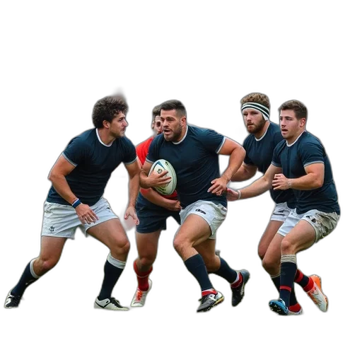 group, people, playing, game, rugby, grassy, field, one transparent PNG cut-out