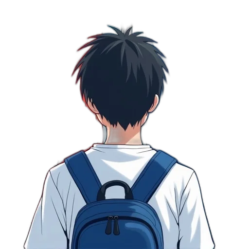 jacket, staff, anime, pixel art, concept art, cartoon, blue, person transparent PNG cut-out
