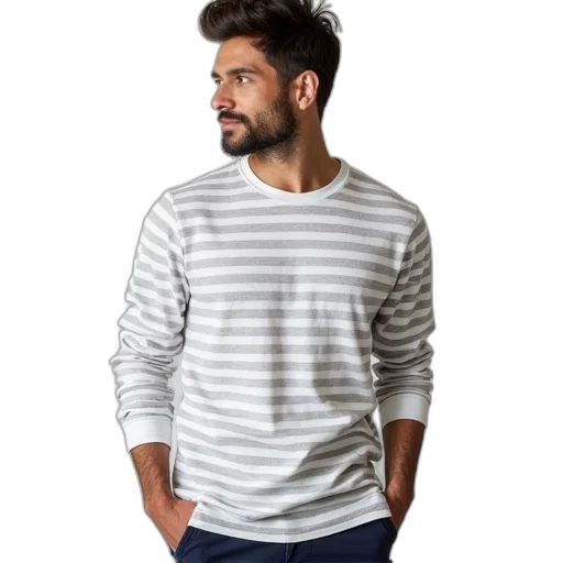 jacket, 3d render, monochrome, man, wearing, plain, long-sleeve, striped transparent PNG cut-out