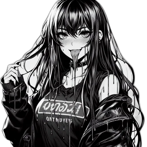 jacket, mask, dress, weapon, cyberpunk, anime, cartoon, comic book art transparent PNG cut-out