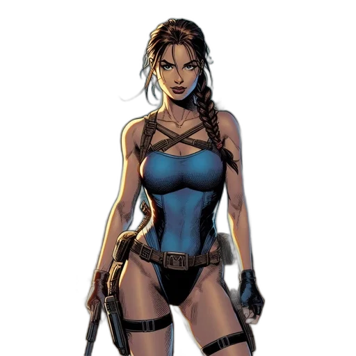 comic book art, concept art, cyberpunk, fantasy art, blue, female, character, jungle transparent PNG cut-out