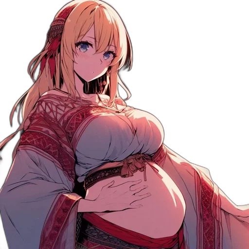 dress, dragon, weapon, anime, concept art, fantasy art, pixel art, red transparent PNG cut-out