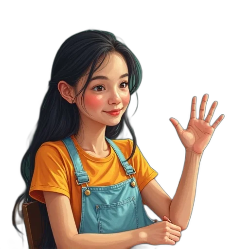 staff, face, dress, jewelry, oil painting, fantasy art, photorealistic, cartoon transparent PNG cut-out