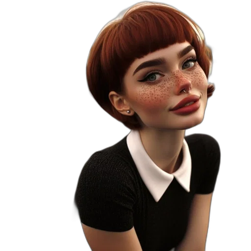 face, dress, staff, jewelry, 3d render, photorealistic, concept art, cartoon transparent PNG cut-out