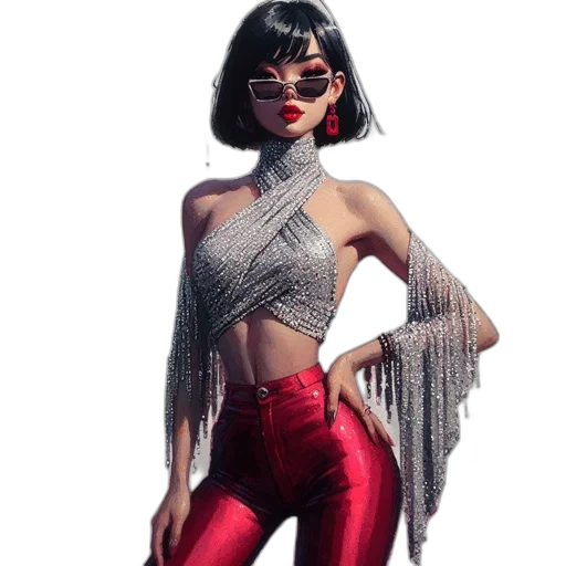 jacket, concept art, 3d render, cyberpunk, pixel art, red, digital, image transparent PNG cut-out