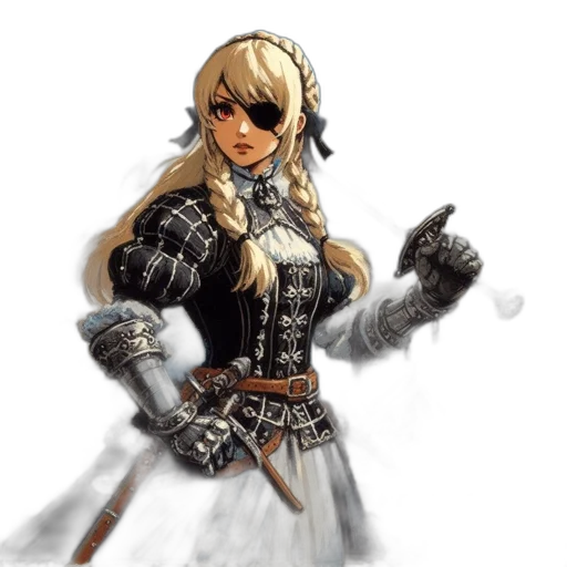 weapon, sword, staff, fantasy art, concept art, pixel art, comic book art, monochrome transparent PNG cut-out