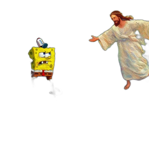 underwater, work, iconic, cartoon, characters, interact, biblical, scene transparent PNG cut-out