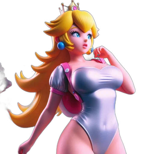 dress, concept art, 3d render, fantasy art, pixel art, princess, peach, stands transparent PNG cut-out