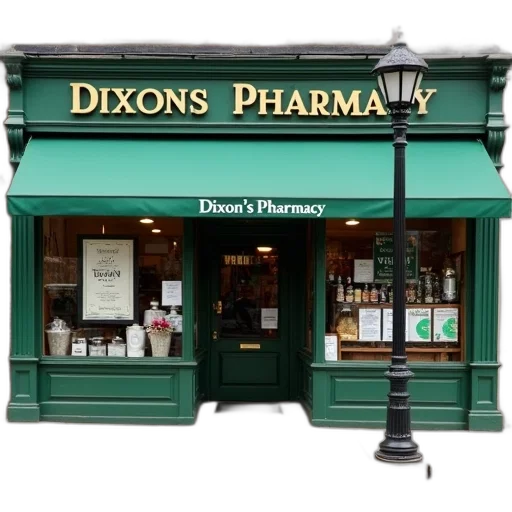 building, first, image, shows, exterior, pharmacy, called, dixon transparent PNG cut-out