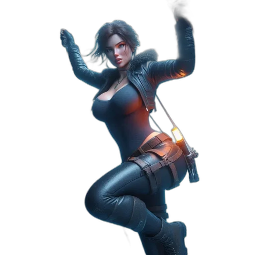 staff, jacket, weapon, concept art, fantasy art, cyberpunk, comic book art, adventurer transparent PNG cut-out
