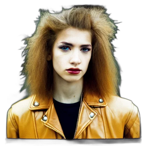 jacket, hair, face, jewelry transparent PNG cut-out