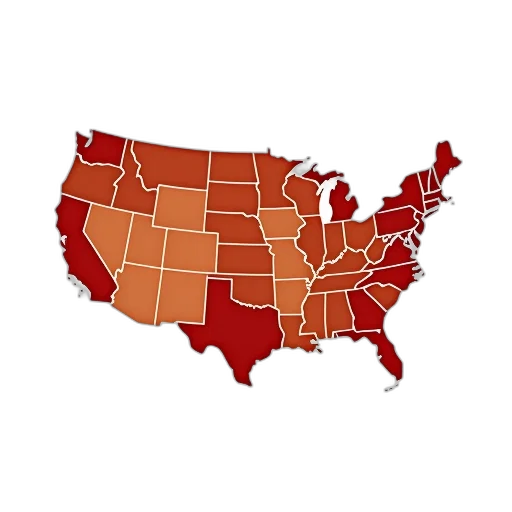 red, map, united, states transparent PNG cut-out