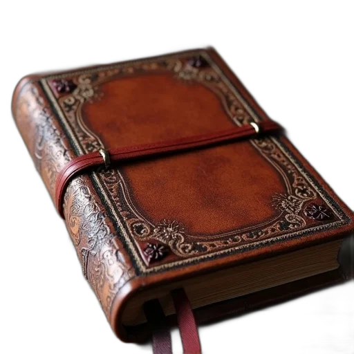 weapon, staff, crown, photorealistic, closed, ornate, leather-bound, journal transparent PNG cut-out