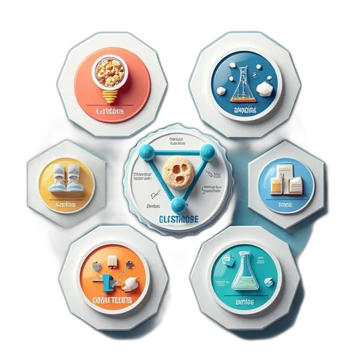 science, infographic, elements, hexagons, icons transparent PNG cut-out