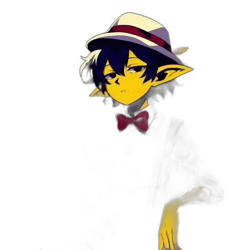 hat, staff, mask, creature, concept art, cartoon, fantasy art, pixel art transparent PNG cut-out