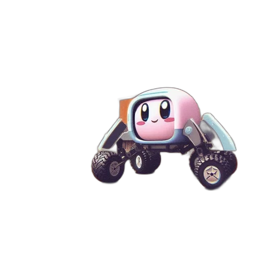 car, robot, animal, creature, pixel art, concept art, 3d render, vaporwave transparent PNG cut-out