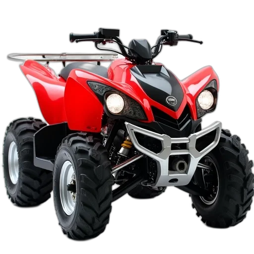 weapon, 3d render, red, black, atv, seat, silver, front transparent PNG cut-out